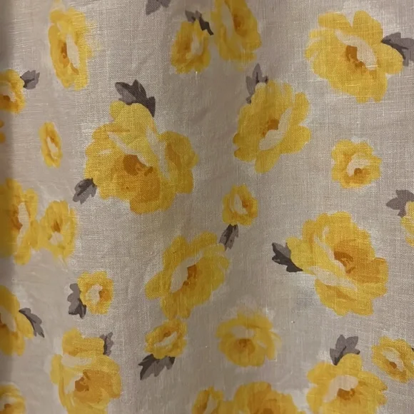 Charter Club Luxury 100% Linen size Large yellow and tan button down casual - Picture 10 of 11